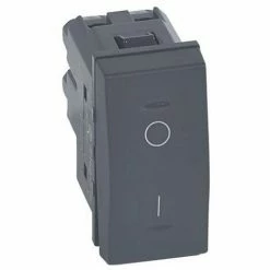 Zweipoliger Schalter Legrand Vela 16A Anthrazit 1 Modul 682740