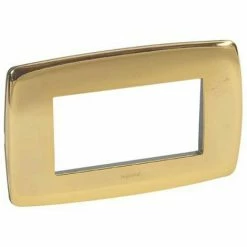 Legrand Vela Platte Rund Glänzend Gold 4 Module 685836