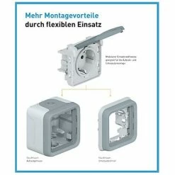 LEGRAND SCHUKO Steckdose 2-fach, Senkrecht, Aufputz Feuchtraum, Plexo 55, Mit Deckel -LEGRAND SHOP 28853600 3