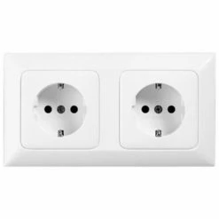 LEGRAND Schuko Steckdose 2-fach Horizontal Creo Mandelweiß