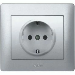 LEGRAND Steckdose M. Klappdeckel U.Berührungschutz Galea Soft Alum.
