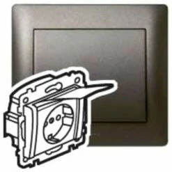 LEGRAND Steckdose M. Klappdeckel U.Berührungschutz Galea Dark Bronze