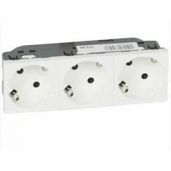 Stecksockel 2P + TT Dreifach Weiß Legrand Mosaic 77253