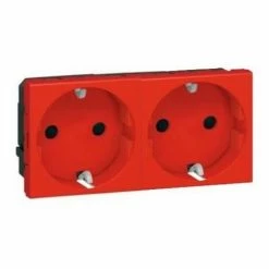 Stecksockel 2P + TT Doppelt Rot Legrand Mosaic 77272