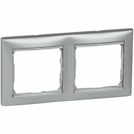 Rahmen 2 Elemente VALENA Aluminium / Silber LEGRAND 770352 Rahmen 2 Elemente VALENA Aluminium / Silber LEGRAND 770352 -LEGRAND SHOP 50811057 1