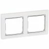 Rahmen 2 Elemente VALENA Weiß Silber LEGRAND 770492