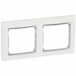 Rahmen 2 Elemente VALENA Weiß Silber LEGRAND 770492
