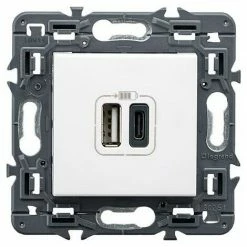 Basis VALENA NEXT 2xUSB Typ + C 2,4a Weiß LEGRAND 741232