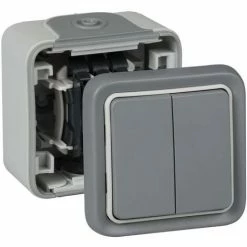 Doppelter Wandschalter, Wasserdichter Aufputz-Taster Aus Der Serie Plexo, Doppelter Außenschalter, Wasserdicht (IP55), Farbe Grau - Legrand, 191514 Plexo. -LEGRAND SHOP 59627866 4