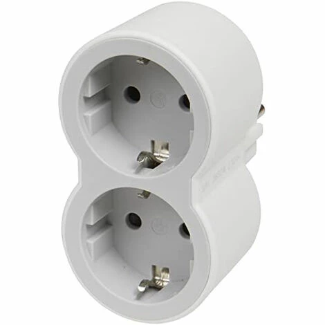 Kontaktadapter Für Legrand (Typ F, Kindersicher, 2P+E, CE), Farbe White - 2X Shuko 3 Kontaktadapter Für Legrand (Typ F, Kindersicher, 2P+E, CE), Farbe White - 2X Shuko – Bild 3