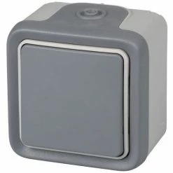 Plexus - Wasserdichter Aufputz-Taster, Wasserdicht (IP55), Grau - Legrand 191502.