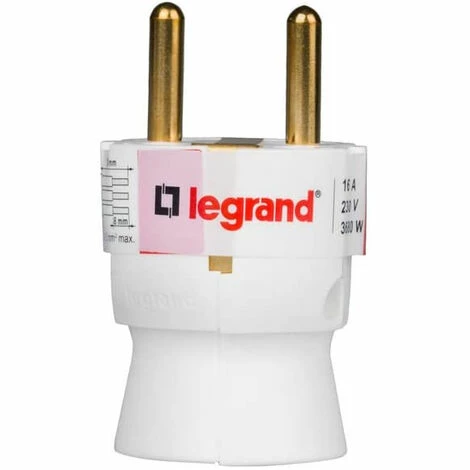 Steckdose Mit Beweglichem Drehkopf, 3680 W, 230 V, White - Legrand 050187 - 2P+T Stecker - 16A - Sockel Und Bewegliche Stecker. 3 Steckdose Mit Beweglichem Drehkopf, 3680 W, 230 V, White - Legrand 050187 - 2P+T Stecker - 16A - Sockel Und Bewegliche Stecker. – Bild 3