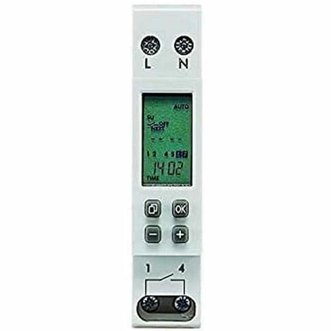 Wochenzeitschaltuhr Relaisschalter, Digital, LCD, AC 220 bis 240 V, 16 A, 17,5 mm DIN-Schiene - 1 Modul. - Legrand 003710. Wochenzeitschaltuhr Relaisschalter, Digital, LCD, AC 220 Bis 240 V, 16 A, 17,5 Mm DIN-Schiene - 1 Modul. - Legrand 003710. -LEGRAND SHOP 59628932 3
