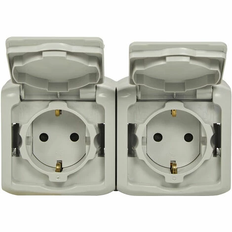 Doppelwandsteckdose 16 A, Aufputz, wasserdicht IP44, mit grauer Abdeckung - Legrand Forix 782394. Doppelwandsteckdose 16 A, Aufputz, Wasserdicht IP44, Mit Grauer Abdeckung - Legrand Forix 782394. -LEGRAND SHOP 59628965 3