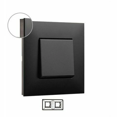VALENA NEXT Abdeckplatte mit 2 Elementen dunkel/chrom - LEGRAND VALENA NEXT Abdeckplatte Mit 2 Elementen Dunkel/chrom - LEGRAND -LEGRAND SHOP 60315324 1