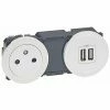 LEGRAND 068256 C LIANE ABDECKUNG FÜR TYP-A UND TYP-C DOPPEL-USB-LADEGERÄTE, WEISS, 5ER-SET