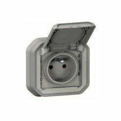2P+E WASSERDICHTE STECKDOSE PLEXO 16A 250V IP55 IK08 KOMPLETT FÜR UNTERPUTZMONTAGE - GRAU LEGRAND LEG069831L