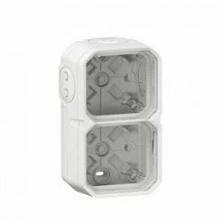 LEGRAND WASSERDICHTE OBERFLÄCHENKASTEN AUS PLEXO 2 HORIZONTAL- UND VERTIKALPOSITIONEN OHNE TEILUNG MIT 4 MEMBRAN-ENDKAPPEN - WEISS