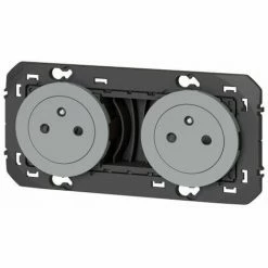 DOPPELTE SOCKEL LEGRAND DOOXIE 2P+E OBERFLÄCHE 16A PR KABEL ALUMINIUM-FINISH LEG600432