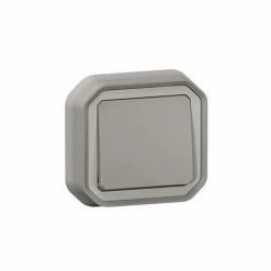 WASSERDICHTER SCHALTER ODER 2-WEGE PLEXO 10AX 250V~ IP55 IK08 KOMPLETTE LIEFERUNG FÜR UNTERPUTZMONTAGE - GRAU LEGRAND LEG069811L