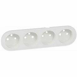 LEGRAND 068125 C LIANE ZIERLEISTE FÜR 4-FACH 2P+E STECKDOSE FÜR KOMPAKTE KABELDOSE, WEIß, 5ER PACK