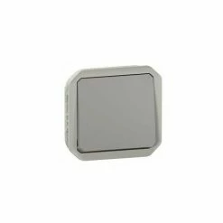 PLEXO 10AX 250V~ IP55 IK08 WASSERDICHTER SCHALTER ODER 2-WEGE-SCHALTER MIT ABDECKUNG - LEGRAND GRAU LEG069511L