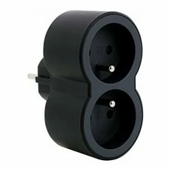 LEGRAND - MEHRFACHSTECKER 2X 2 P LES + FRONT EARTH 16A 3680W - SCHWARZ UND DUNKELGRAU LEG049432