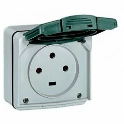 LEGRAND LEG91656 WASSERDICHTE STECKDOSE AUFPUTZ-E-STECKDOSE, 20 A 3P IP55 IK08 IN ABSCHNITT T 90 X 90 CM, GRAU