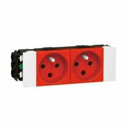 LEGRAND LEG77122 DOPPELTE STECKDOSE, ROT