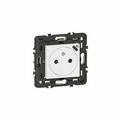 MOSAIK-OBERFLÄCHENSTECKER MIT USB-LADEGERÄT TYP-C MIT HALTERUNG FÜR 2 MODULE GELIEFERT ? WEISS LEGRAND LEG077161L