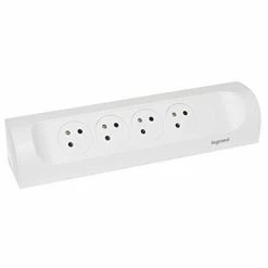 LEGRAND - ECKSTECKDOSENVERLÄNGERUNG MIT 4 AUFPUTZSTECKDOSEN MIT SCHUTZKABEL - WEISS - OHNE KABEL 049408