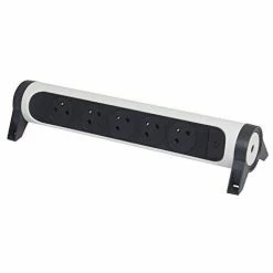 LEGRAND 049467 ? DREHBARES NETZVERLÄNGERUNGSKABEL MIT 5 OBERFLÄCHEN-STECKDOSEN UND KABELSCHALTER ? WEISS UND DUNKELGRAU